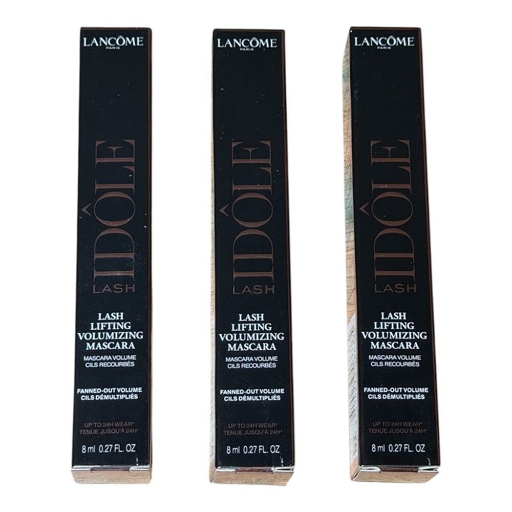 Lancome Idole Lash Mascara 3 Pack Glossy Black Volumizing Full Size